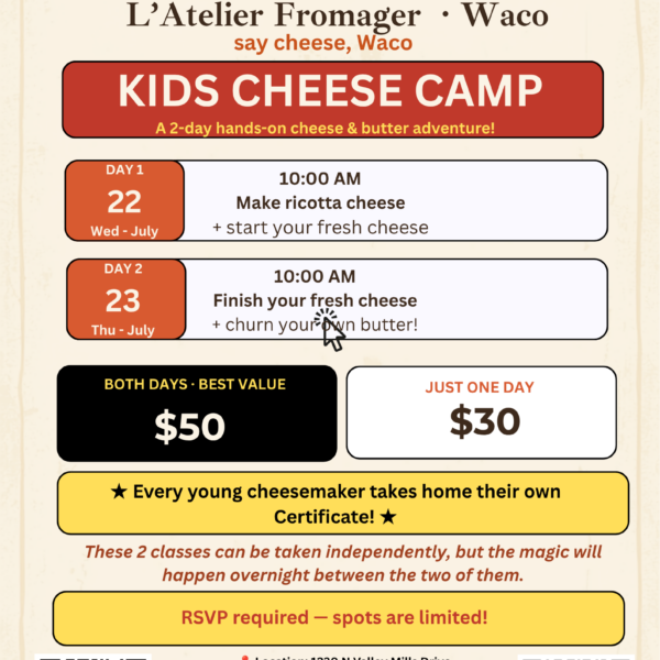 Single-Day Cheese & Butter Adventure Camp for Kids!Â